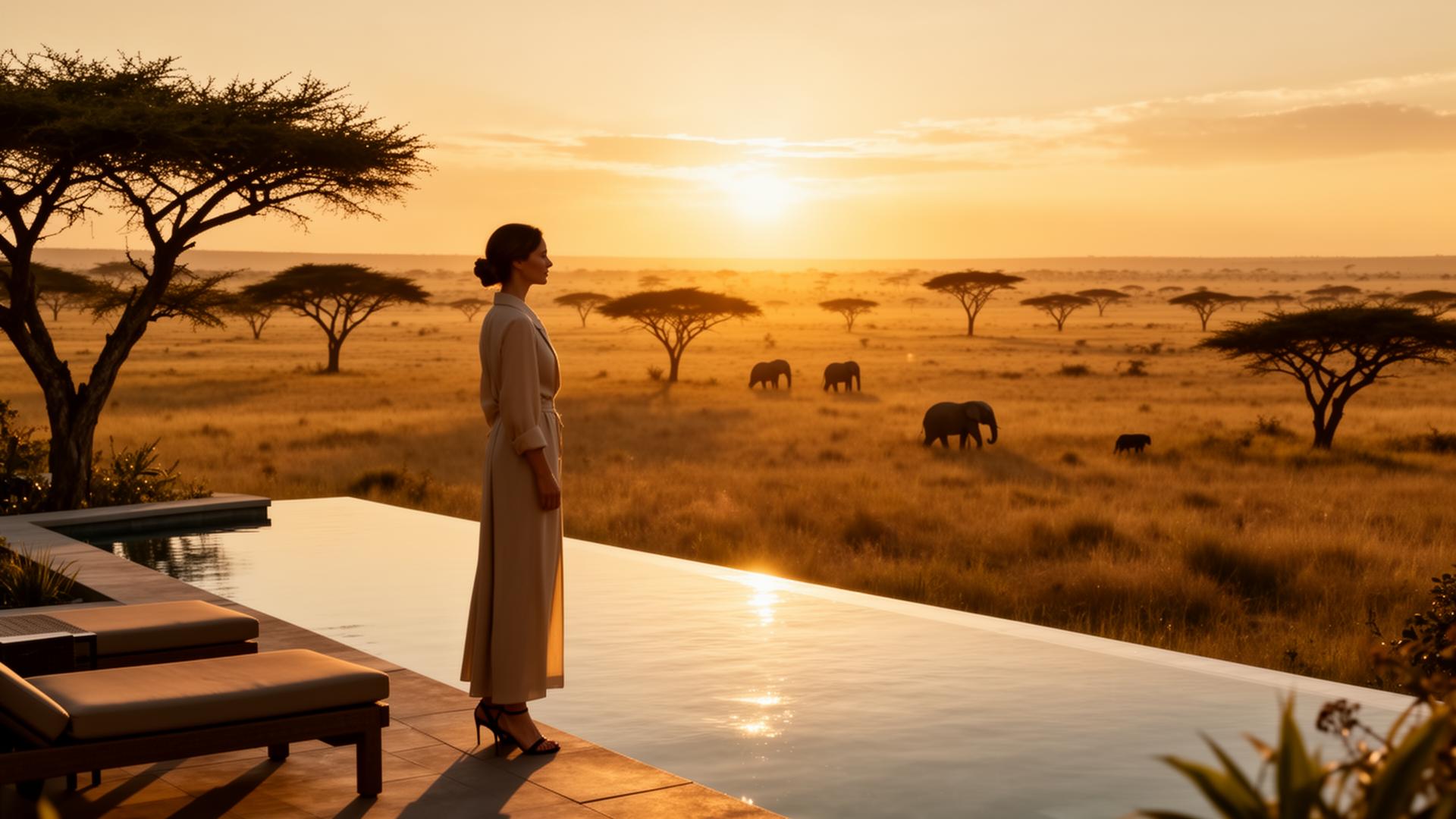 Luxury safari at golden hour